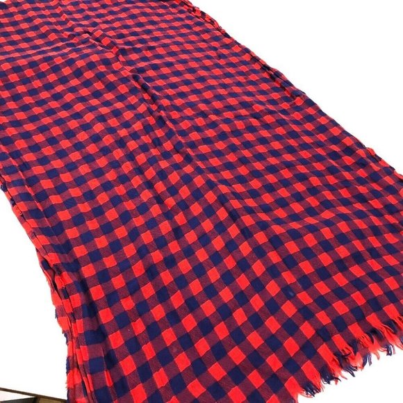 LOUIS VUITTON MP0894 Etole - Maasai Stole / Shawl Red/blue cotton - Picture 1 of 6